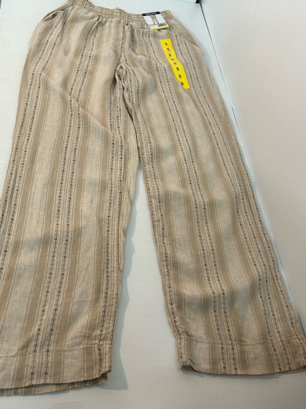 New Linen Rayon Pull on Pants small